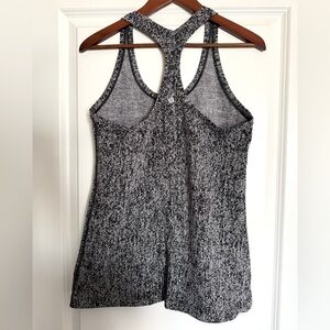 Lululemon Cool Racerback Luon Spray Jacquard White Black Tank Top